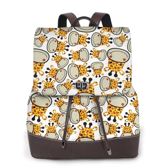 Ratiio Giraffes Head Pattern Womens Backpack Purse Leather Backpack Purse for Women Travel Fashion Backpack Designer Ladies Shoulder Bags