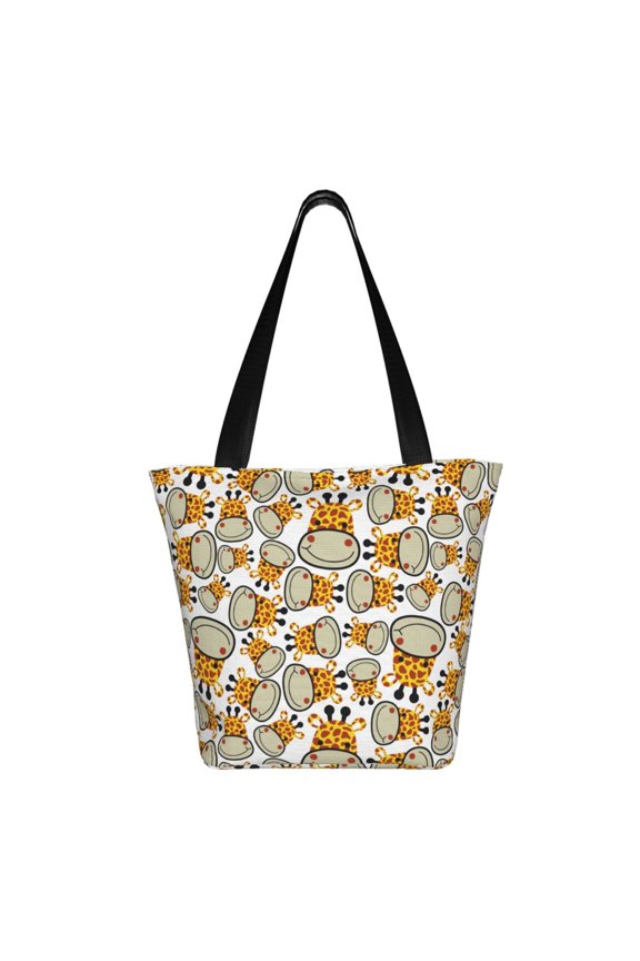 Giraffes Head Print Shoulder Bag for Women, Polyester Crossbody Purse Lightweight Handbag for Daily Travel and Casual Use