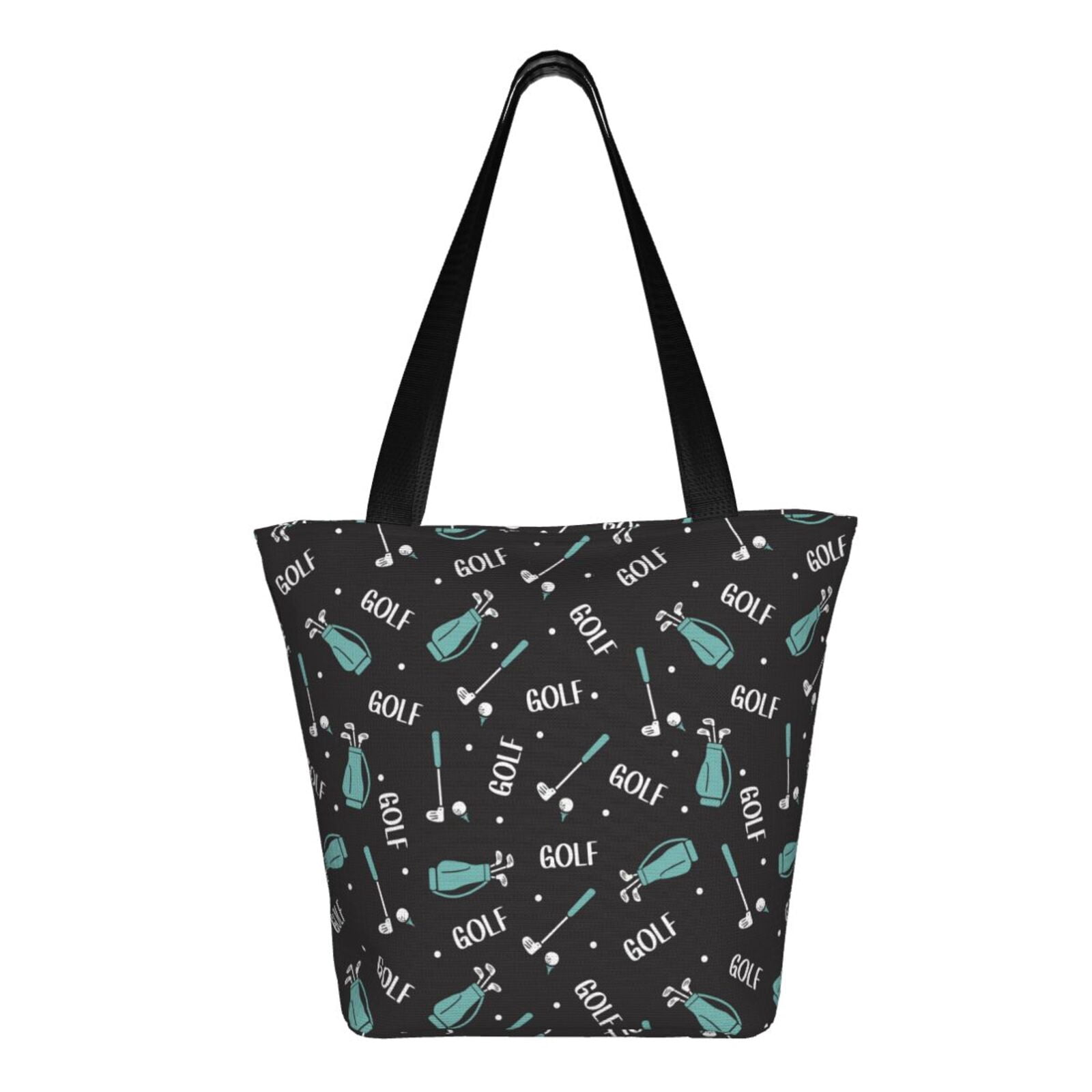 Ratiio Golf Bags And Balls Print Shoulder Bag for Women, Polyester Crossbody Purse Lightweight Handbag for Daily Travel and Casual Use