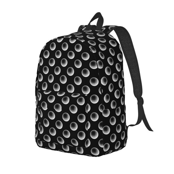 Ratiio Golf Balls Print Canvas Backpack for Women & Men Retro Aesthetic Rucksack Basic Backpack for High School/College Students Travel Laptop Bag