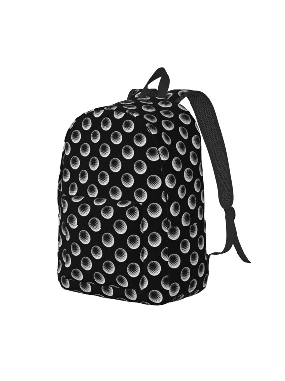 Golf Balls Print Canvas Backpack for Women & Men Retro Aesthetic Rucksack Basic Backpack for High School/College Students Travel Laptop Bag