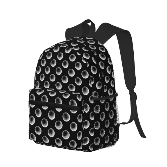 Ratiio Golf Balls Print Casual Backpack for Men and Women, Water Resistant Oxford Fabric School Bag Lightweight Travel Daypack