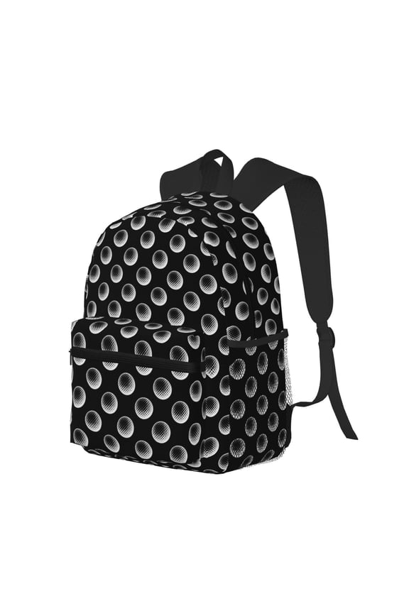 Golf Balls Print Casual Backpack for Men and Women, Water Resistant Oxford Fabric School Bag Lightweight Travel Daypack