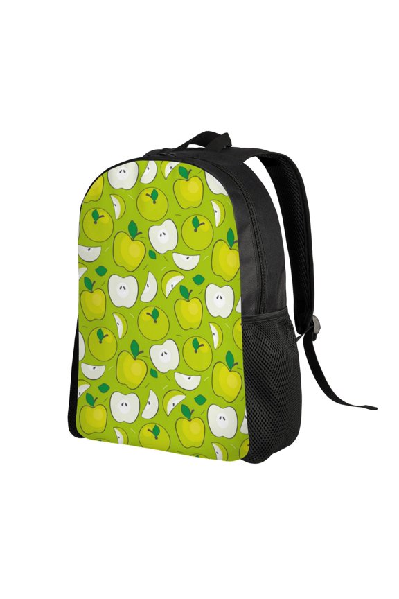 Green Apple Print Backpack with Padded 15-inch Laptop Sleeve- Spacious and Durable Daypack for Work and Travel