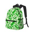 thumbnail image 1 of Ratiio Green Lizard Print Casual Backpack for Men and Women, Water Resistant Oxford Fabric School Bag Lightweight Travel Daypack, 1 of 6