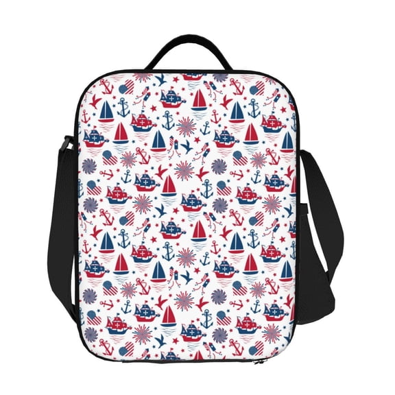 Ratiio Happy Columbus Day Print Lunch Box - Reusable Lunch Bag Men Adult Women- Insulated LunchBox