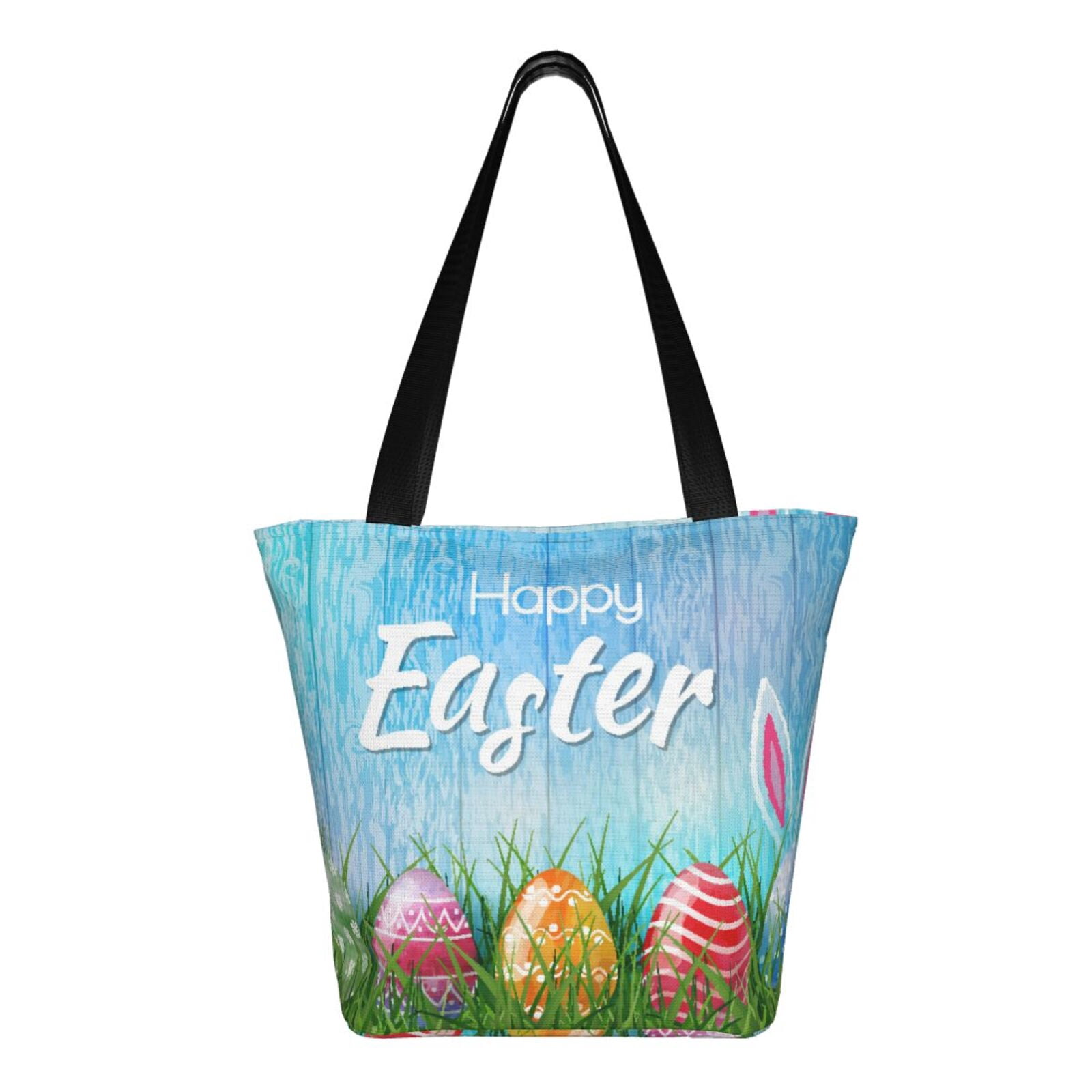 Ratiio Happy Easter Print Shoulder Bag for Women, Polyester Crossbody Purse Lightweight Handbag for Daily Travel and Casual Use