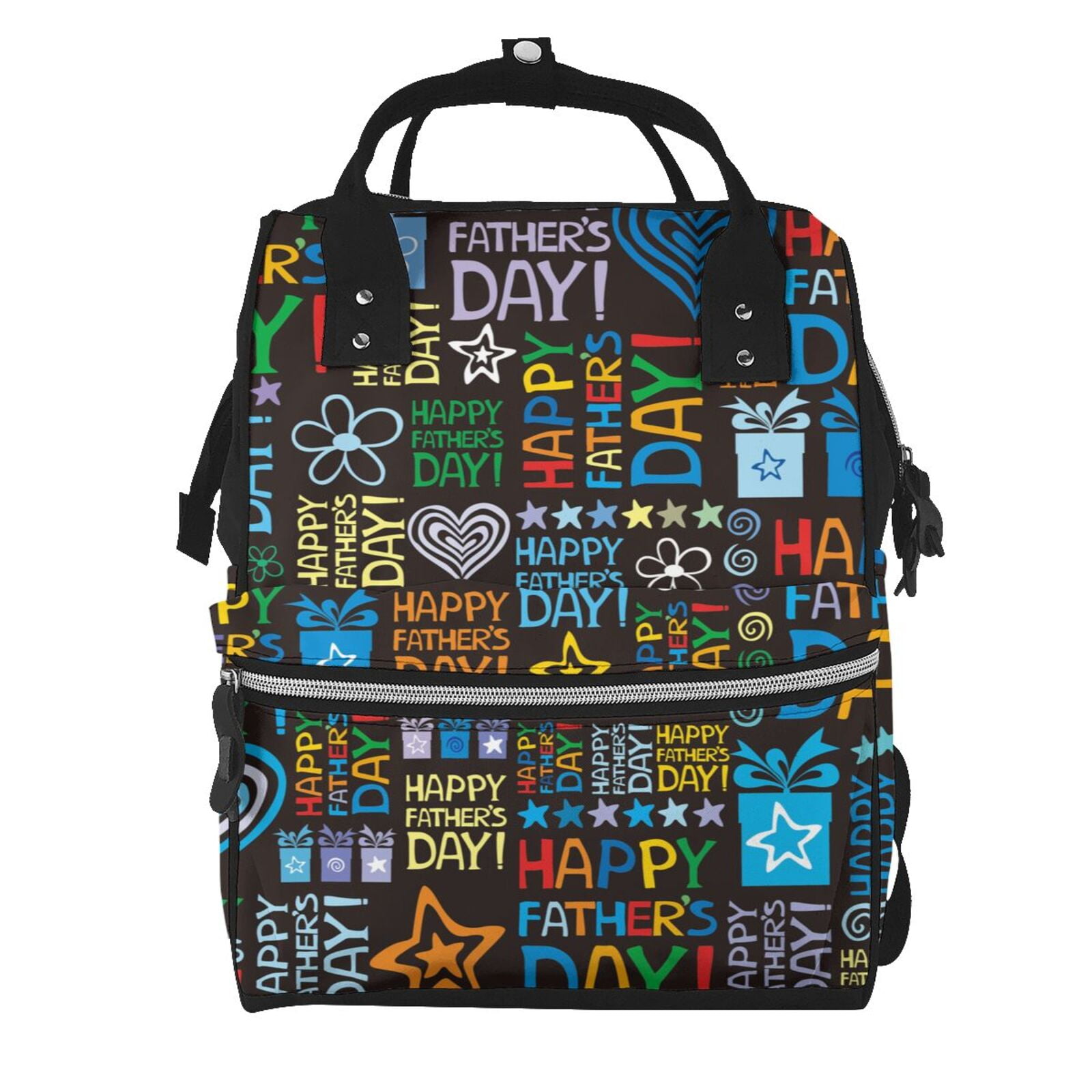 Ratiio Happy Father Day Mummy Backpack - Waterproof Twill Canvas, Large Capacity Diaper Bag with Multiple Pockets and Adjustable Straps