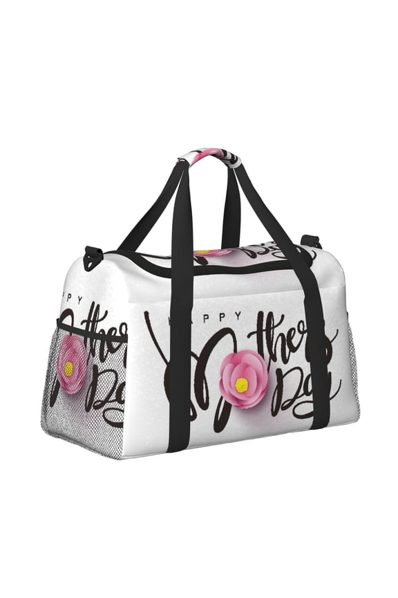 Happy Mother's Day (3) Pattern Hand Travel Bag, Weekender Carry On for Women Men, Sports Gym Bag, Workout Duffel Bag, Overnight Shoulder Bag fit 15.6 Inch Laptop