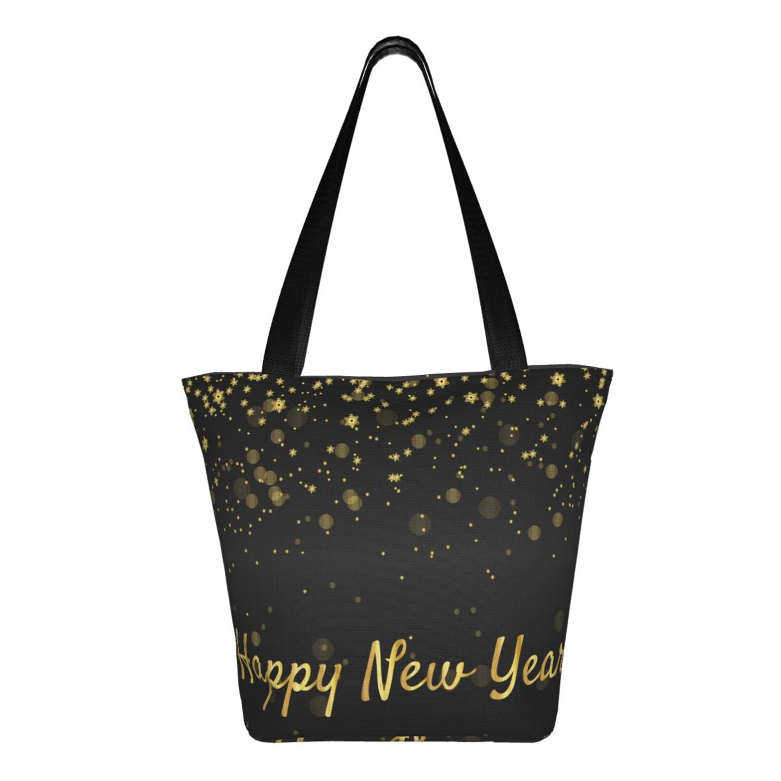 Ratiio Happy New Year Print Shoulder Bag for Women, Polyester Crossbody Purse Lightweight Handbag for Daily Travel and Casual Use