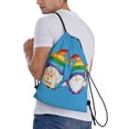 thumbnail image 1 of Ratiio Happy Pride Gnome Print Drawstring Backpack Bag Sport Gym Sackpack Heavy Duty String Backpack for Men Women, 1 of 7
