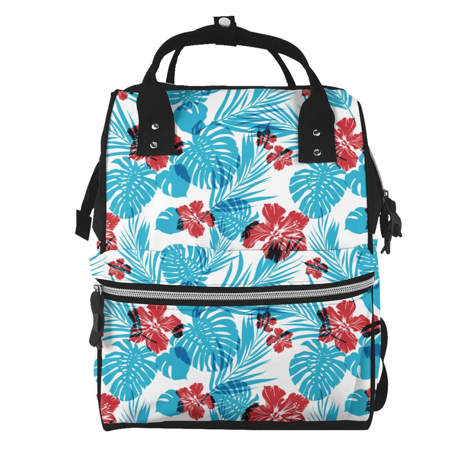 Ratiio Hawaiian Style Mummy Backpack - Waterproof Twill Canvas, Large Capacity Diaper Bag with Multiple Pockets and Adjustable Straps