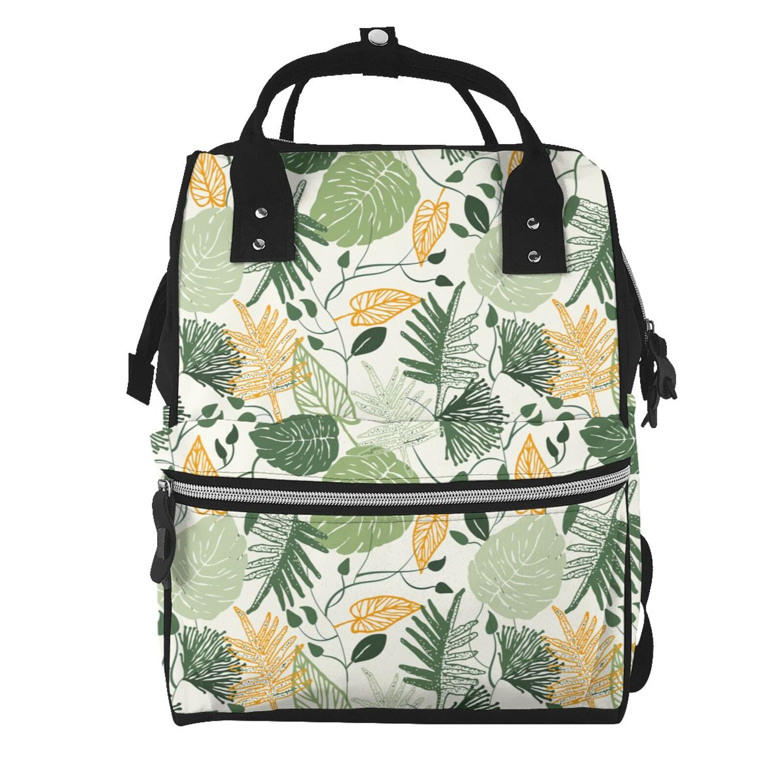 Ratiio Hawaiian Style Mummy Backpack - Waterproof Twill Canvas, Large Capacity Diaper Bag with Multiple Pockets and Adjustable Straps