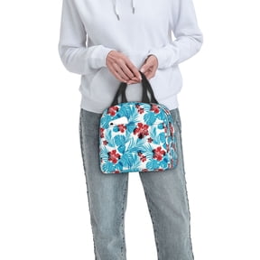 Ratiio Hawaiian Style Print Lunch Bag Lunch Box Insulated Lunch Bag Adult Lunch Box for Men and Women