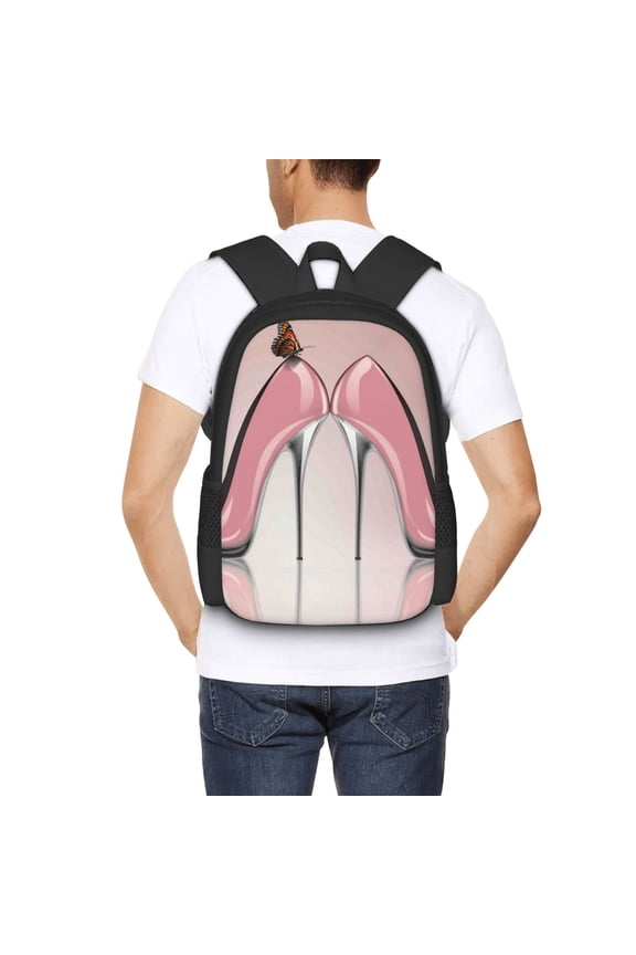 High Heel Shoes Butterfly Backpack for Men and Women - Durable 600D Oxford Cloth -Large Capacity, Water-Resistant School, Travel, and Hiking Bag