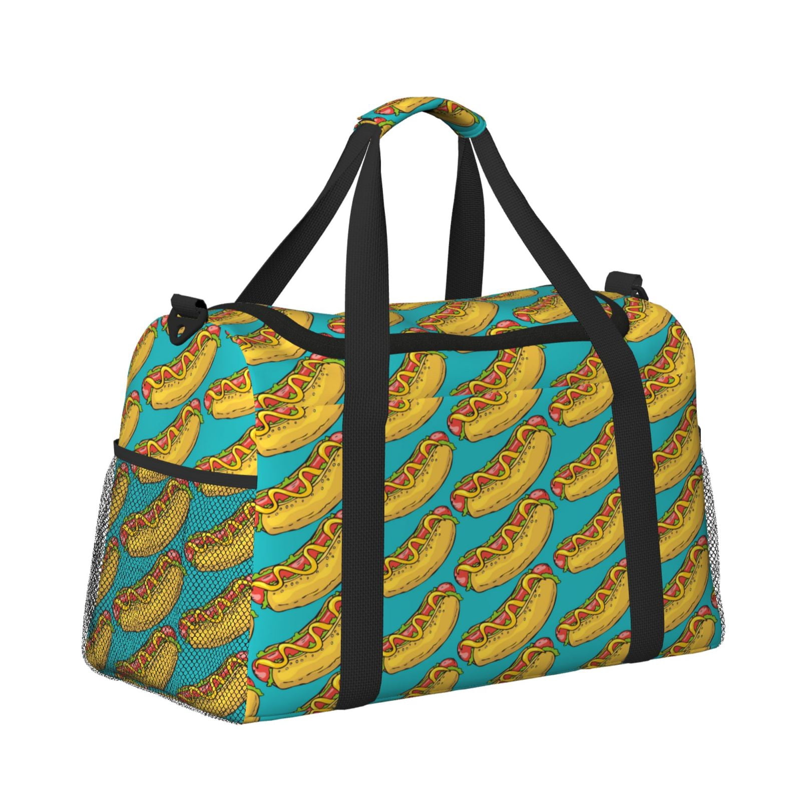 Ratiio Hot Dogs 8 Pattern Hand Travel Bag, Weekender Carry On for Women ...