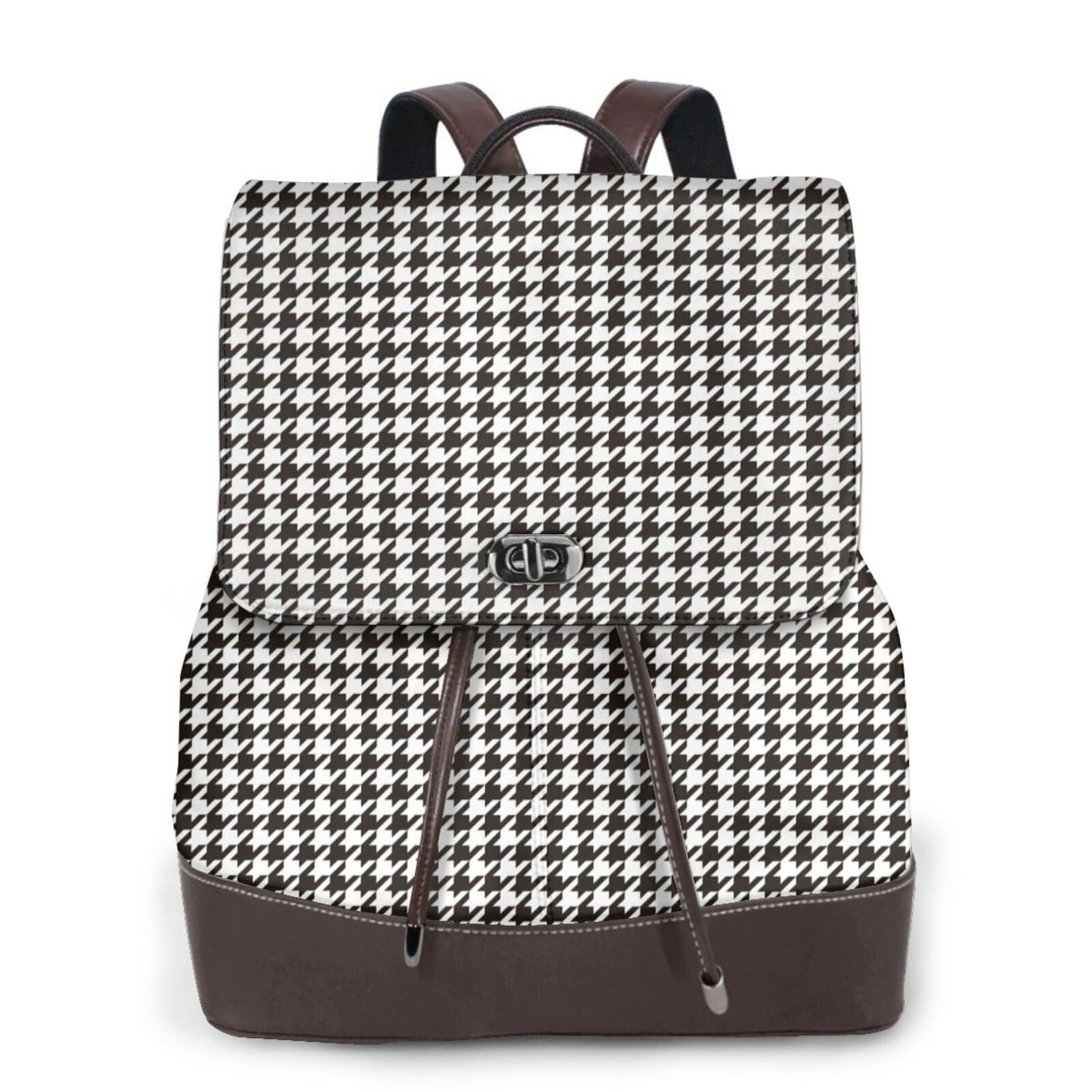 Stylish Black and White Patterned Women\'s Backpack Black White Floral Backpack - Stylish Water-Resistant Design main image 3