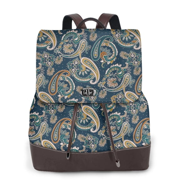 Ratiio Indian Paisley 2 Pattern Womens Backpack Purse Leather Backpack Purse for Women Travel Fashion Backpack Designer Ladies Shoulder Bags