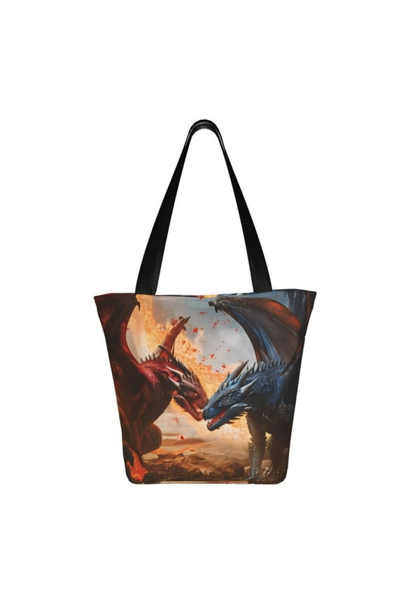 Lava Dragon Print Shoulder Bag for Women, Polyester Crossbody Purse Lightweight Handbag for Daily Travel and Casual Use