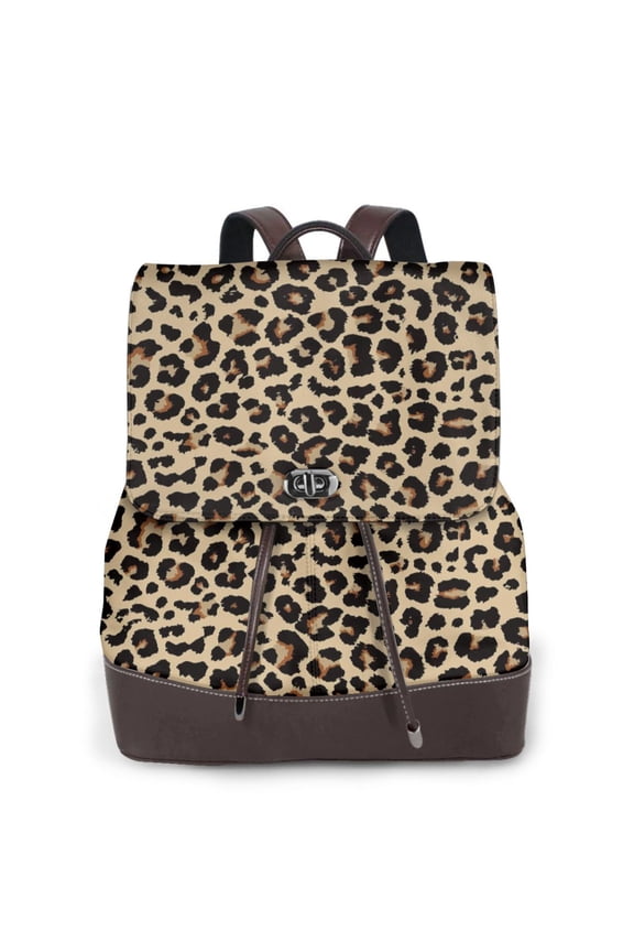 Leopard Print-1 Pattern Womens Backpack Purse Leather Backpack Purse for Women Travel Fashion Backpack Designer Ladies Shoulder Bags