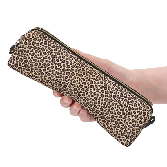Ratiio Leopard Print-2 Pattern Leather Pencil Case, Pencil Pouch with Durable Zipper, Compact and Stylish Organizer for Stationery, Art Supplies, Travel Essentials