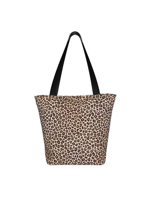 Leopard Print-2 Print Shoulder Bag for Women, Polyester Crossbody Purse Lightweight Handbag for Daily Travel and Casual Use
