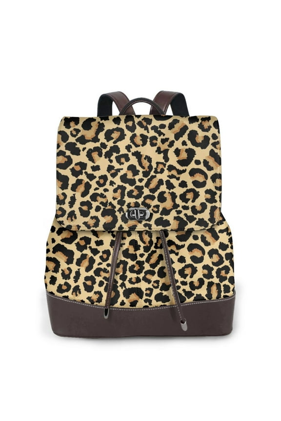Leopard Print Pattern Womens Backpack Purse Leather Backpack Purse for Women Travel Fashion Backpack Designer Ladies Shoulder Bags