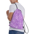 thumbnail image 1 of Ratiio Lilac Glittering Print Drawstring Backpack Bag Sport Gym Sackpack Heavy Duty String Backpack for Men Women, 1 of 7