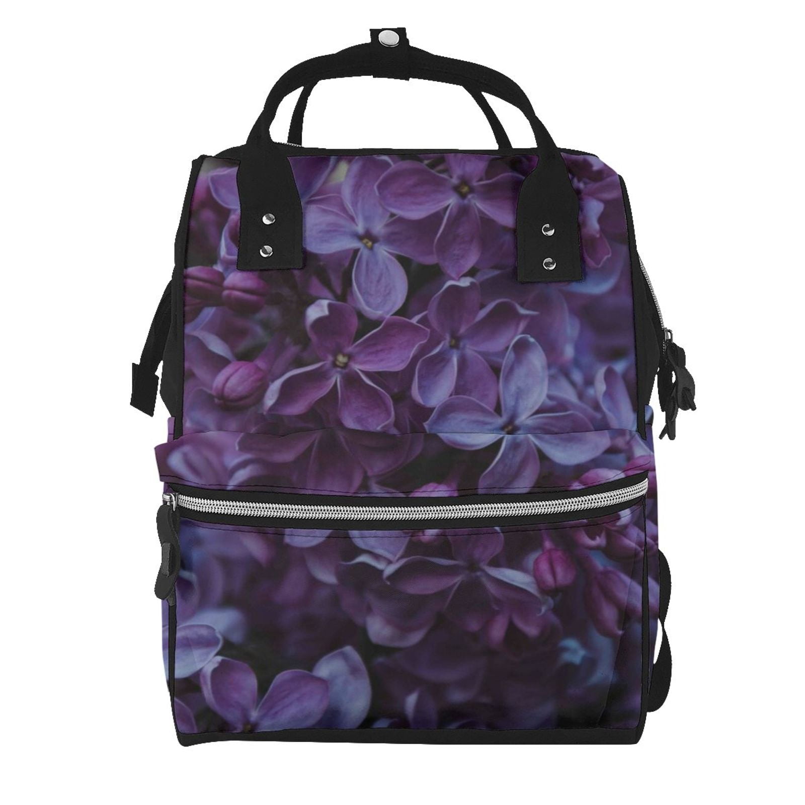 Ratiio Lilac Mummy Backpack - Waterproof Twill Canvas, Large Capacity Diaper Bag with Multiple Pockets and Adjustable Straps