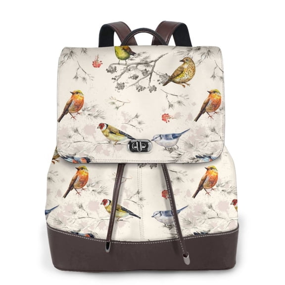 Ratiio Little Birds Pattern Womens Backpack Purse Leather Backpack Purse for Women Travel Fashion Backpack Designer Ladies Shoulder Bags