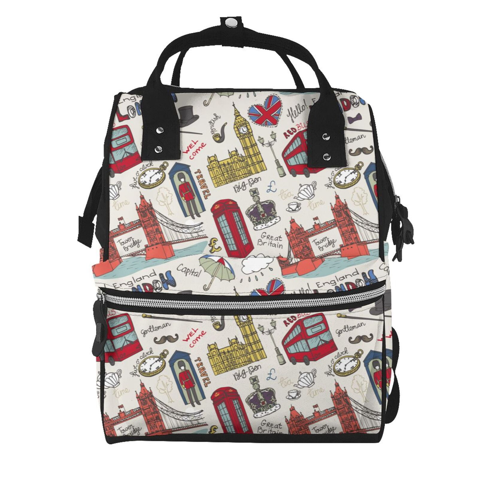 Ratiio London Landmark1 Mummy Backpack - Waterproof Twill Canvas, Large Capacity Diaper Bag with Multiple Pockets and Adjustable Straps