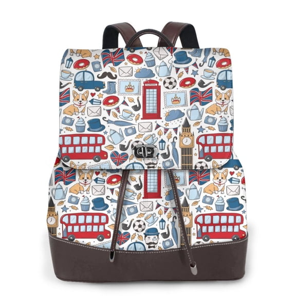 Ratiio London Symbols1 Pattern Womens Backpack Purse Leather Backpack Purse for Women Travel Fashion Backpack Designer Ladies Shoulder Bags