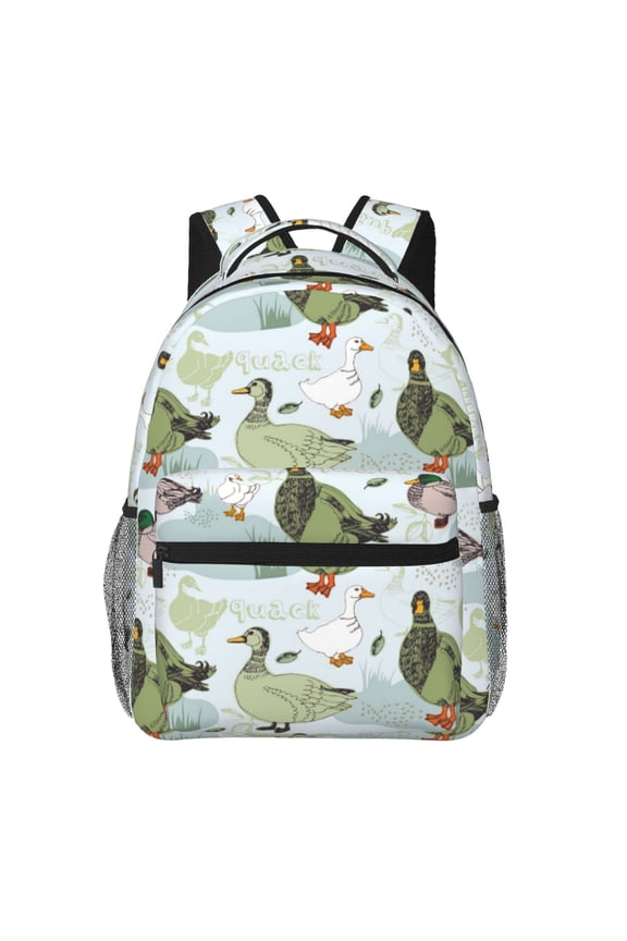 Mallard Ducks Wild Birds Print Eco-Friendly Casual Backpack, Water-Resistant Polyester Canvas Daypack with Smooth Zippers, Comfortable & Durable Travel Bag with Laptop Compartment