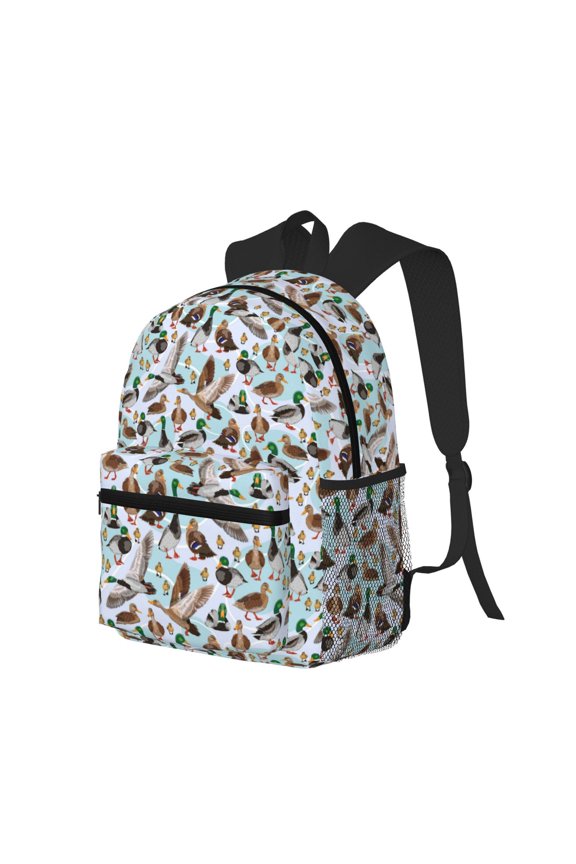 Mallard Ducks Wild Birds1 Print Casual Backpack for Men and Women, Water Resistant Oxford Fabric School Bag Lightweight Travel Daypack