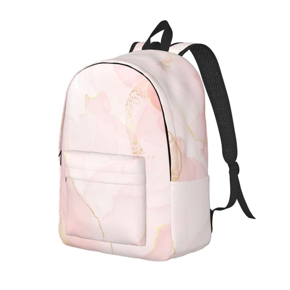 Ratiio Marble Print Canvas Backpack for Women & Men Retro Aesthetic Rucksack Basic Backpack for High School/College Students Travel Laptop Bag