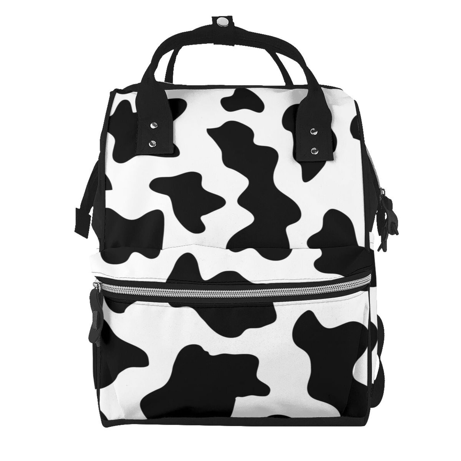 Ratiio Milk Cow Mummy Backpack - Waterproof Twill Canvas, Large Capacity Diaper Bag with Multiple Pockets and Adjustable Straps