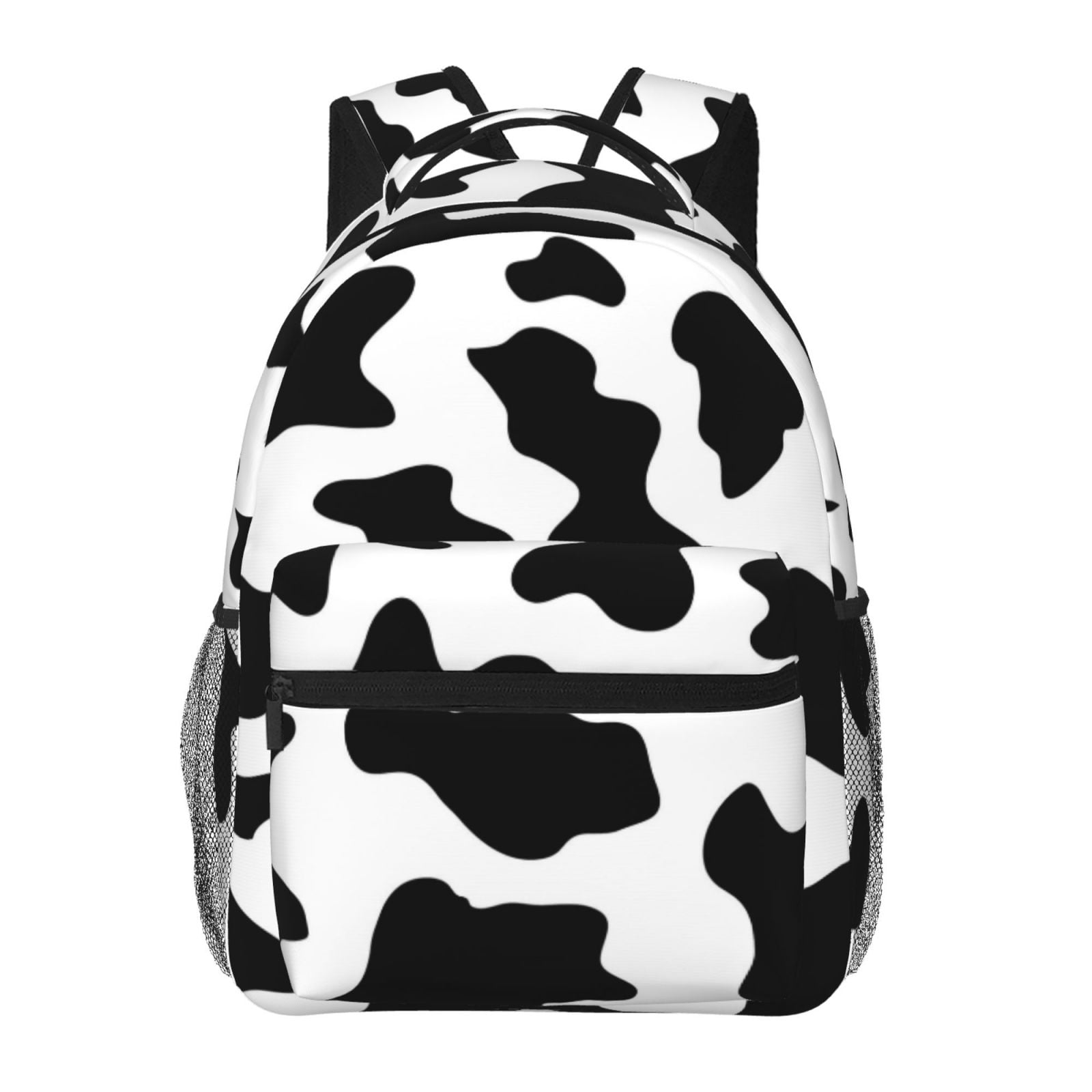 Ratiio Milk Cow Print Eco-Friendly Casual Backpack, Water-Resistant Polyester Canvas Daypack with Smooth Zippers, Comfortable & Durable Travel Bag with Laptop Compartment