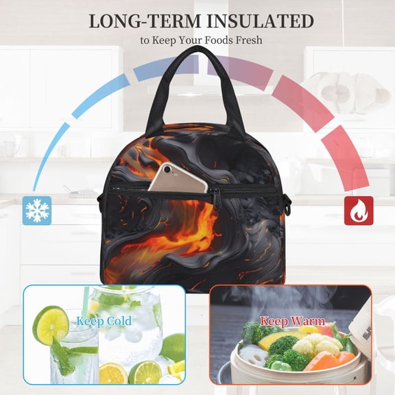 Ratiio Molten Lava Abstract Flow Pattern Lunch Bag ,Insulated Lunch Box, Small Leakproof Cooler Food Lunch Containers Reusable High Capacity Lunch Tote Bags