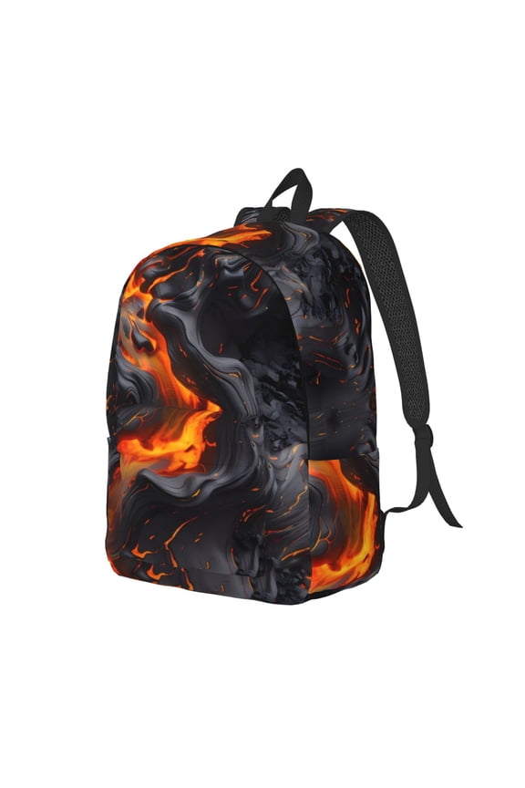 Molten Lava Abstract Flow Print Canvas Backpack for Women & Men Retro Aesthetic Rucksack Basic Backpack for High School/College Students Travel Laptop Bag
