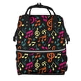 thumbnail image 1 of Ratiio Music Notes Mummy Backpack - Waterproof Twill Canvas, Large Capacity Diaper Bag with Multiple Pockets and Adjustable Straps, 1 of 5