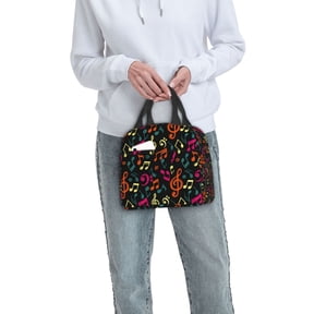Ratiio Music Notes Print Lunch Bag Lunch Box Insulated Lunch Bag Adult Lunch Box for Men and Women