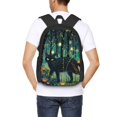 thumbnail image 1 of Ratiio Mystical Black Cat Fireflies Backpack for Men and Women - Durable 600D Oxford Cloth -Large Capacity, Water-Resistant School, Travel, and Hiking Bag, 1 of 6
