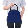thumbnail image 1 of Ratiio Navy Blue Print Insulated Lunch Bag Women Reusable Lunch Box with Pocket for Work Picnic Travel, 1 of 6