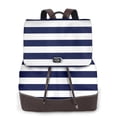 thumbnail image 1 of Ratiio Navy Blue And White Stripes Pattern Womens Backpack Purse Leather Backpack Purse for Women Travel Fashion Backpack Designer Ladies Shoulder Bags, 1 of 4