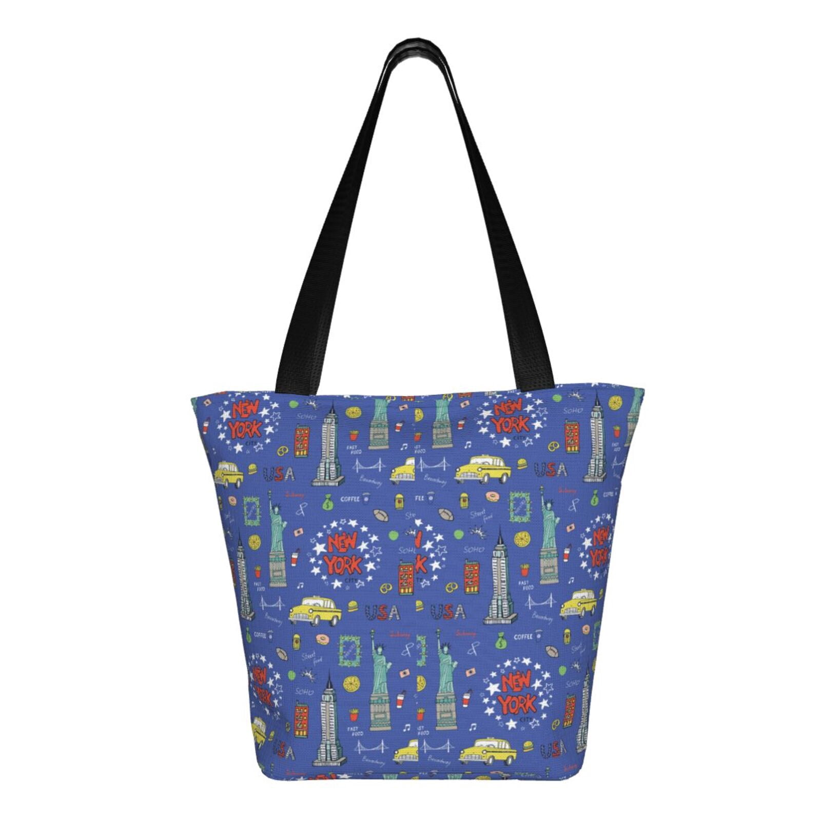 Ratiio New-York City Print Shoulder Bag for Women, Polyester Crossbody Purse Lightweight Handbag for Daily Travel and Casual Use