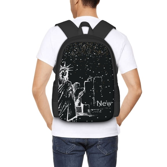 Ratiio New York City1 Backpack for Men and Women - Durable 600D Oxford Cloth -Large Capacity, Water-Resistant School, Travel, and Hiking Bag