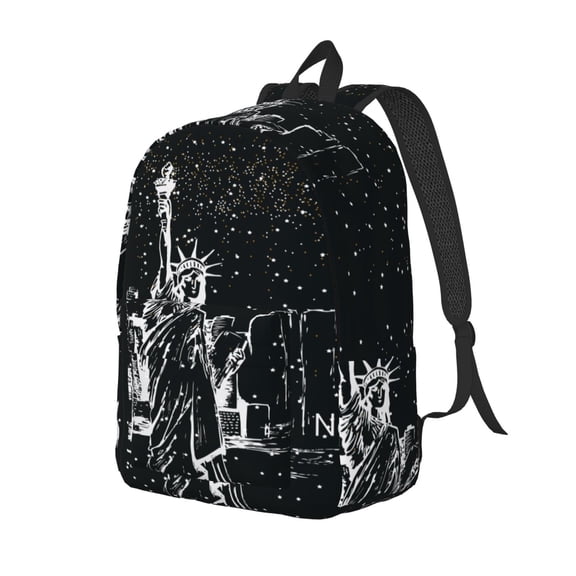 Ratiio New York City1 Print Canvas Backpack for Women & Men Retro Aesthetic Rucksack Basic Backpack for High School/College Students Travel Laptop Bag