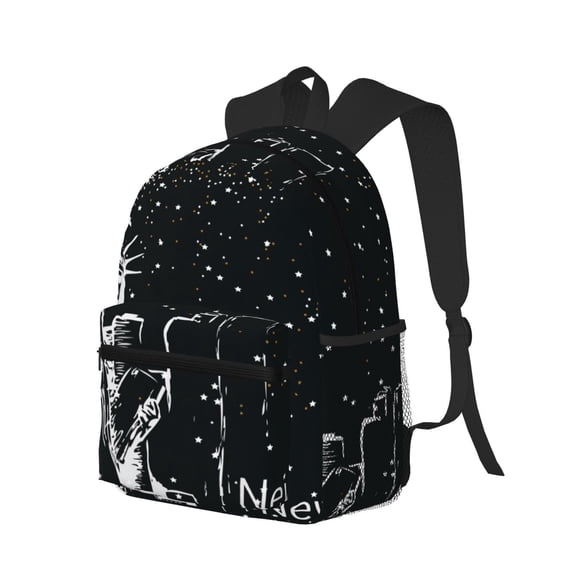 Ratiio New York City1 Print Casual Backpack for Men and Women, Water Resistant Oxford Fabric School Bag Lightweight Travel Daypack