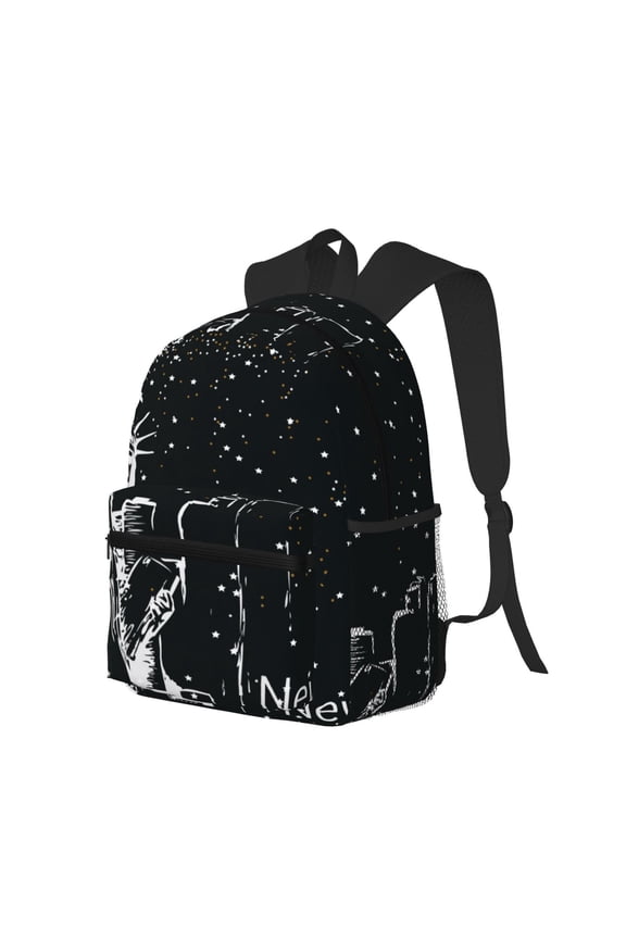 New York City1 Print Casual Backpack for Men and Women, Water Resistant Oxford Fabric School Bag Lightweight Travel Daypack