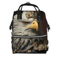 thumbnail image 1 of Ratiio Noble Style Bald Eagle Mummy Backpack - Waterproof Twill Canvas, Large Capacity Diaper Bag with Multiple Pockets and Adjustable Straps, 1 of 5